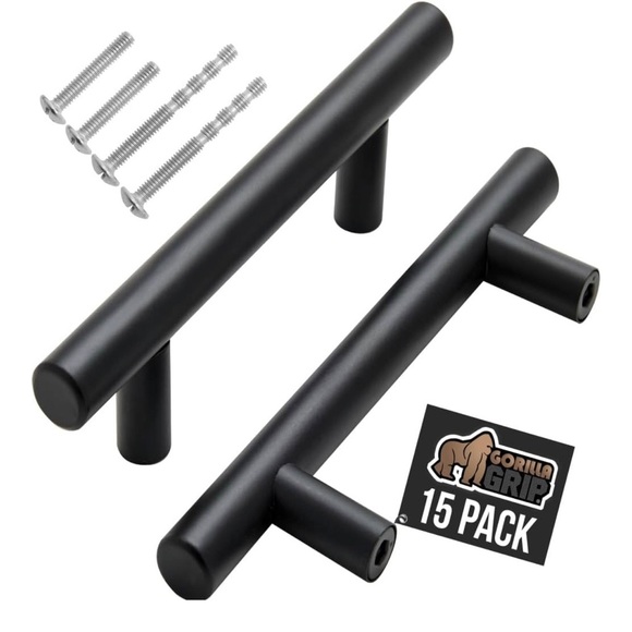 New Black Cabinet Handles - 15 Pack in original packaging - Picture 1 of 9